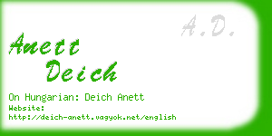 anett deich business card